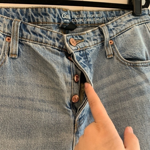 GAP Vintage High Rise Raw Hem Jeans Size 10 - Picture 2 of 11